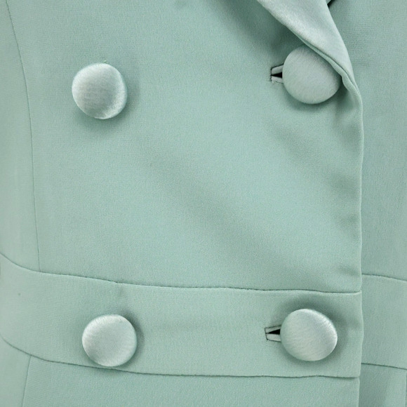 Oleg Cassini Black Tie Dress Suit Womens 8 Green Double Breasted Lined Formal - Picture 12 of 16